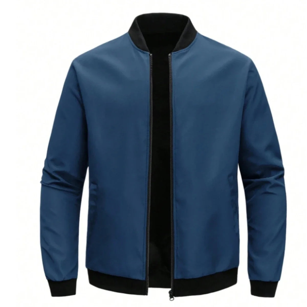 Men's Baseball Collar Lightweight Loose Jacket Solid Color