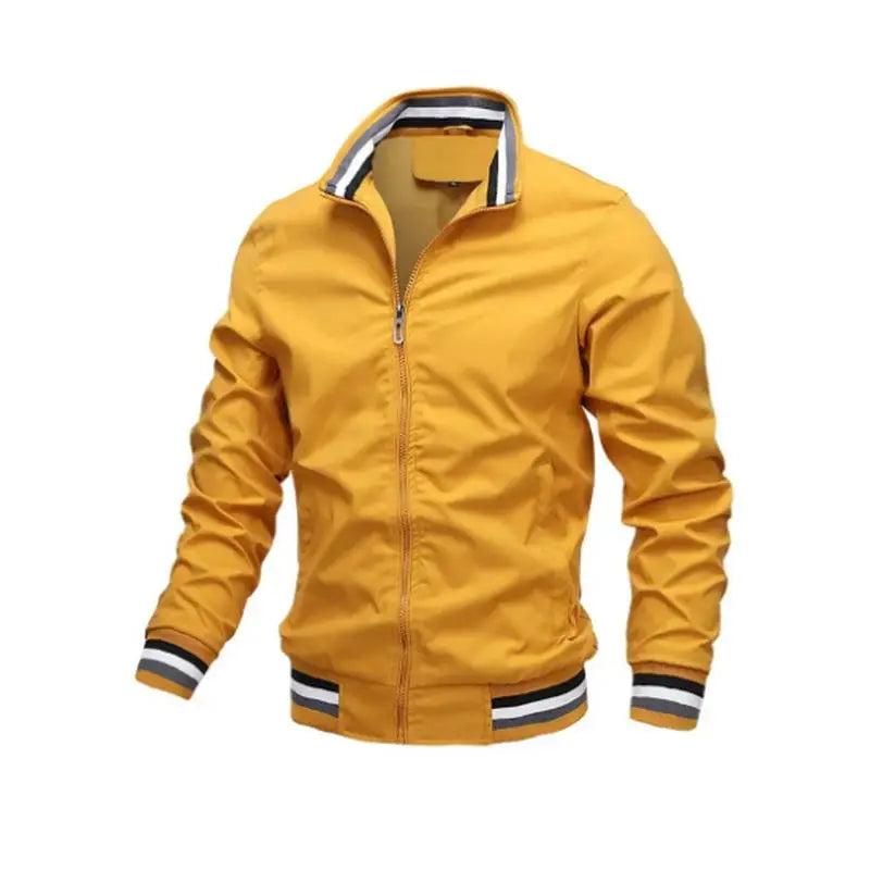 Men Waterproof Lightweight Bomber Windbreaker Jacket White