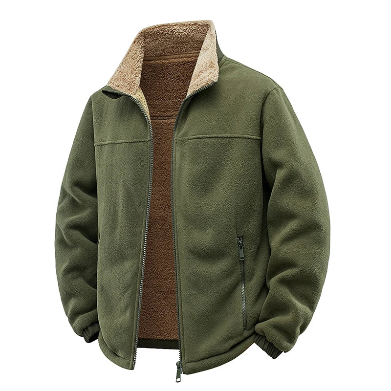 Men’s Fleece Hunting Jacket Warm Polar Hoodie Multi-Pocket