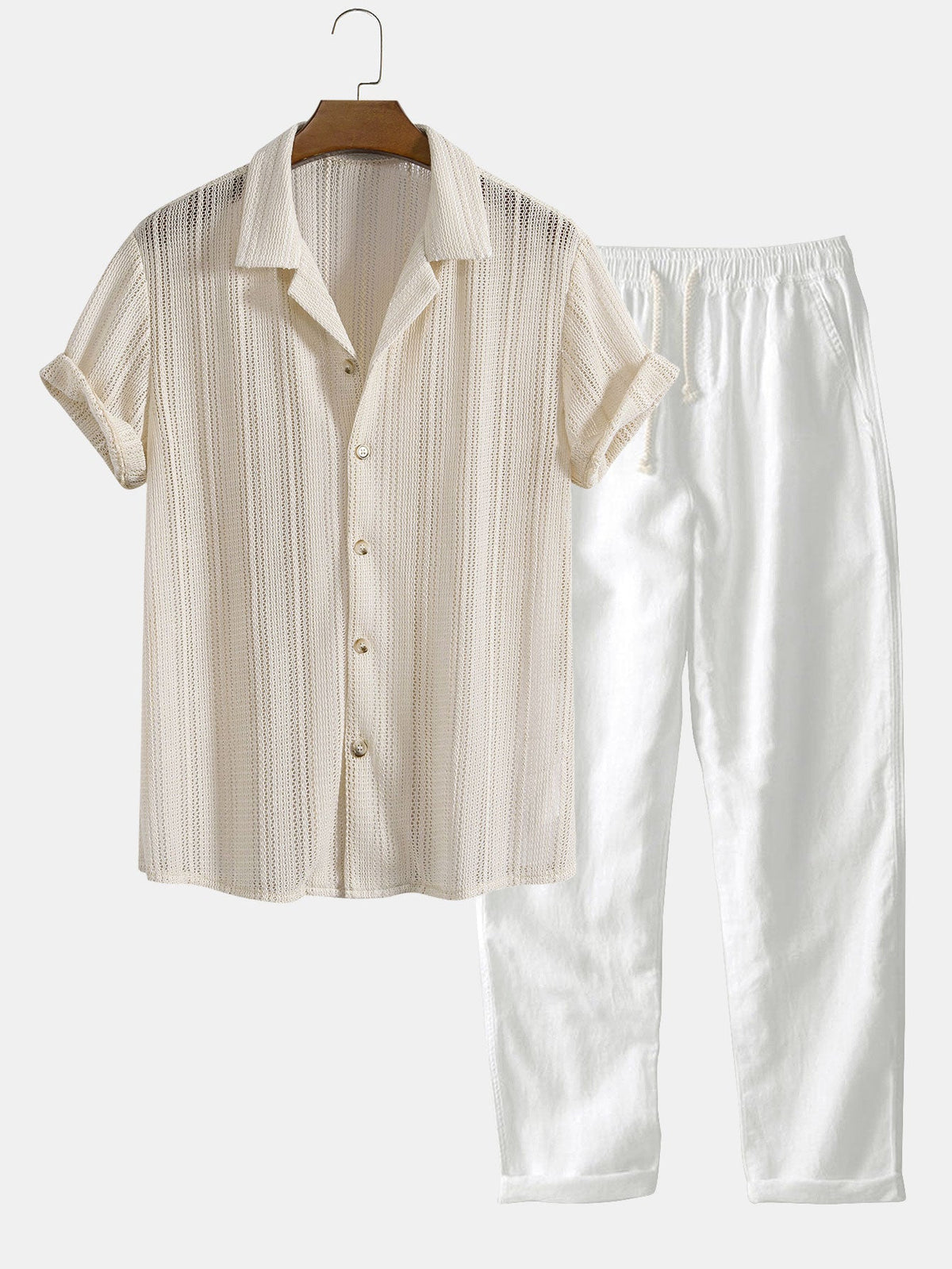 Men's Summer Casual Outfit Set 2-Piece Shirt And Pants