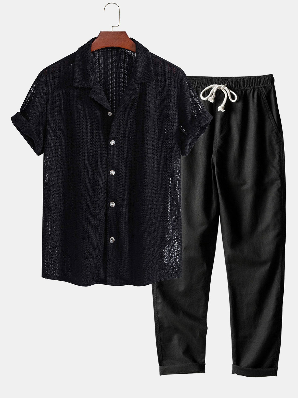 Men's Summer Casual Outfit Set 2-Piece Shirt And Pants