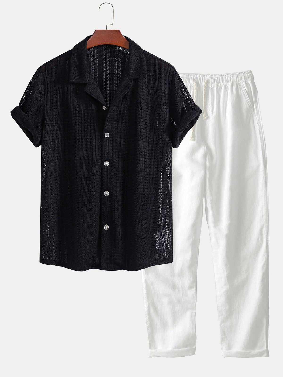 Men's Summer Casual Outfit Set 2-Piece Shirt And Pants