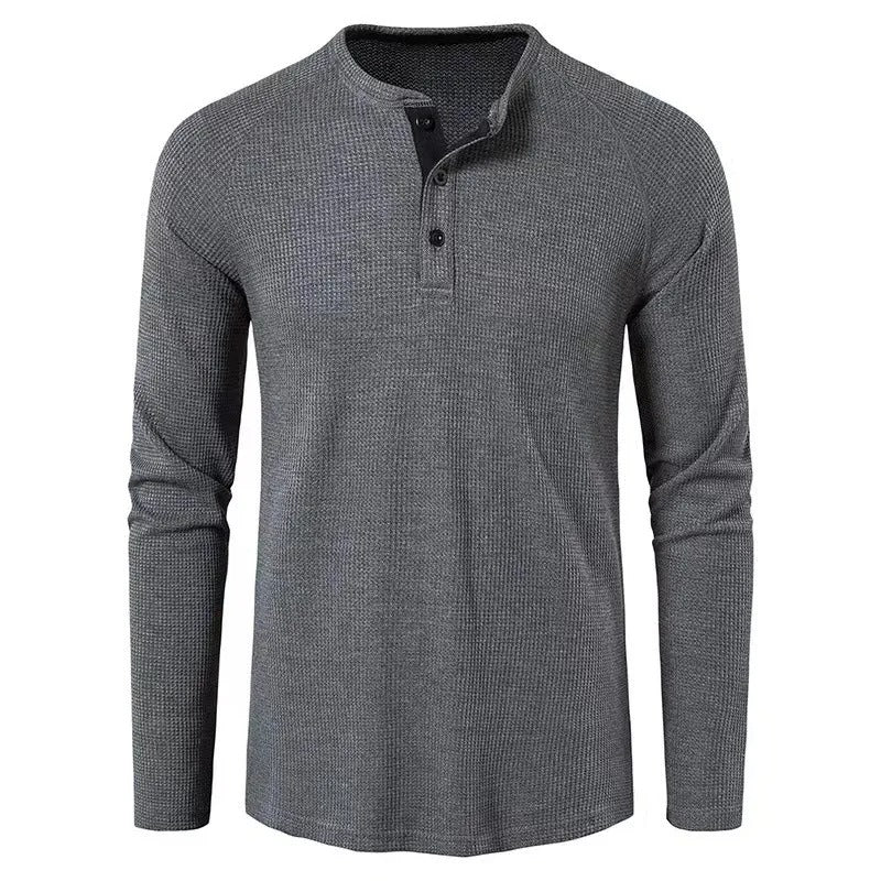 Long Sleeve Button Neck Shirt