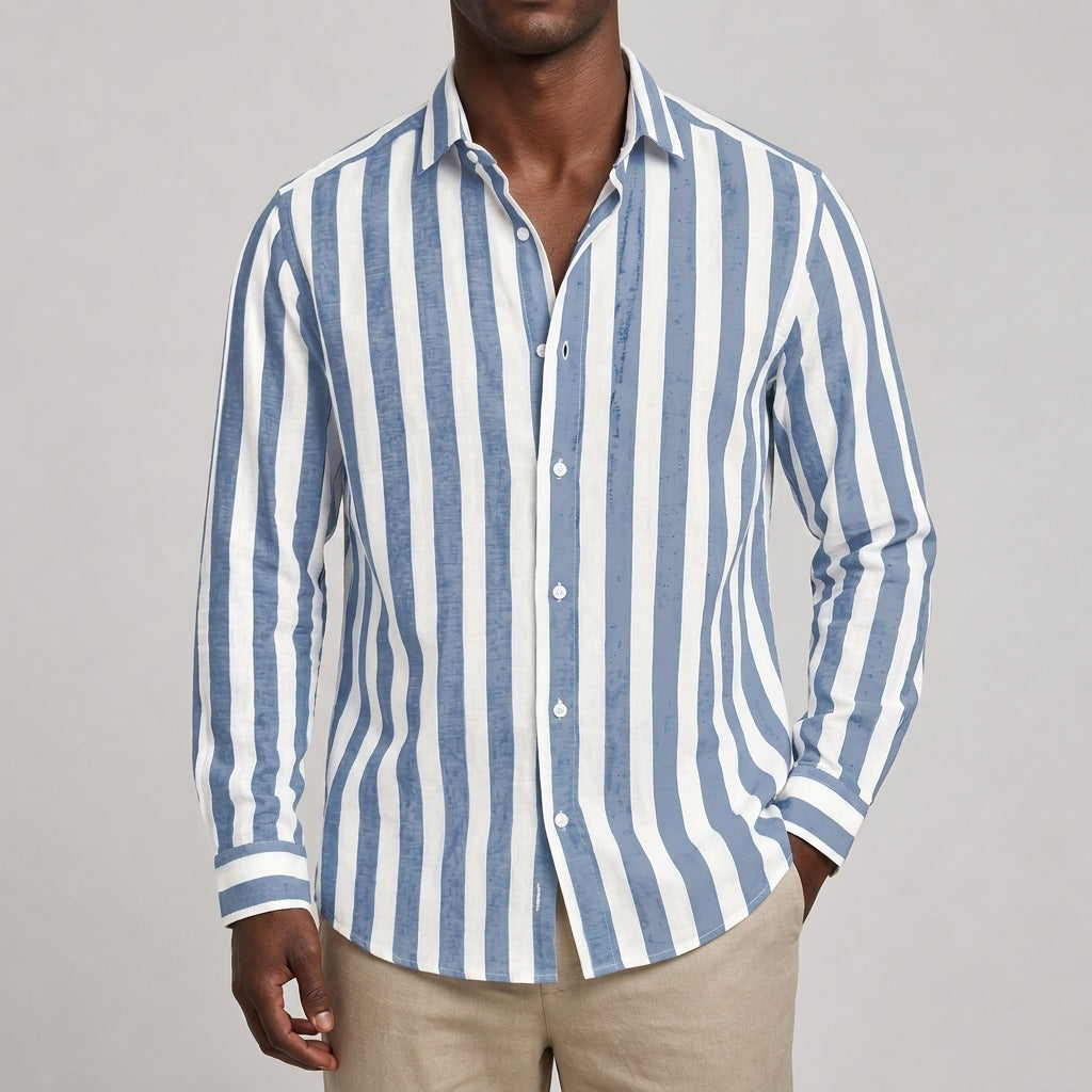 Men's striped shirt in a lightweight casual summer style