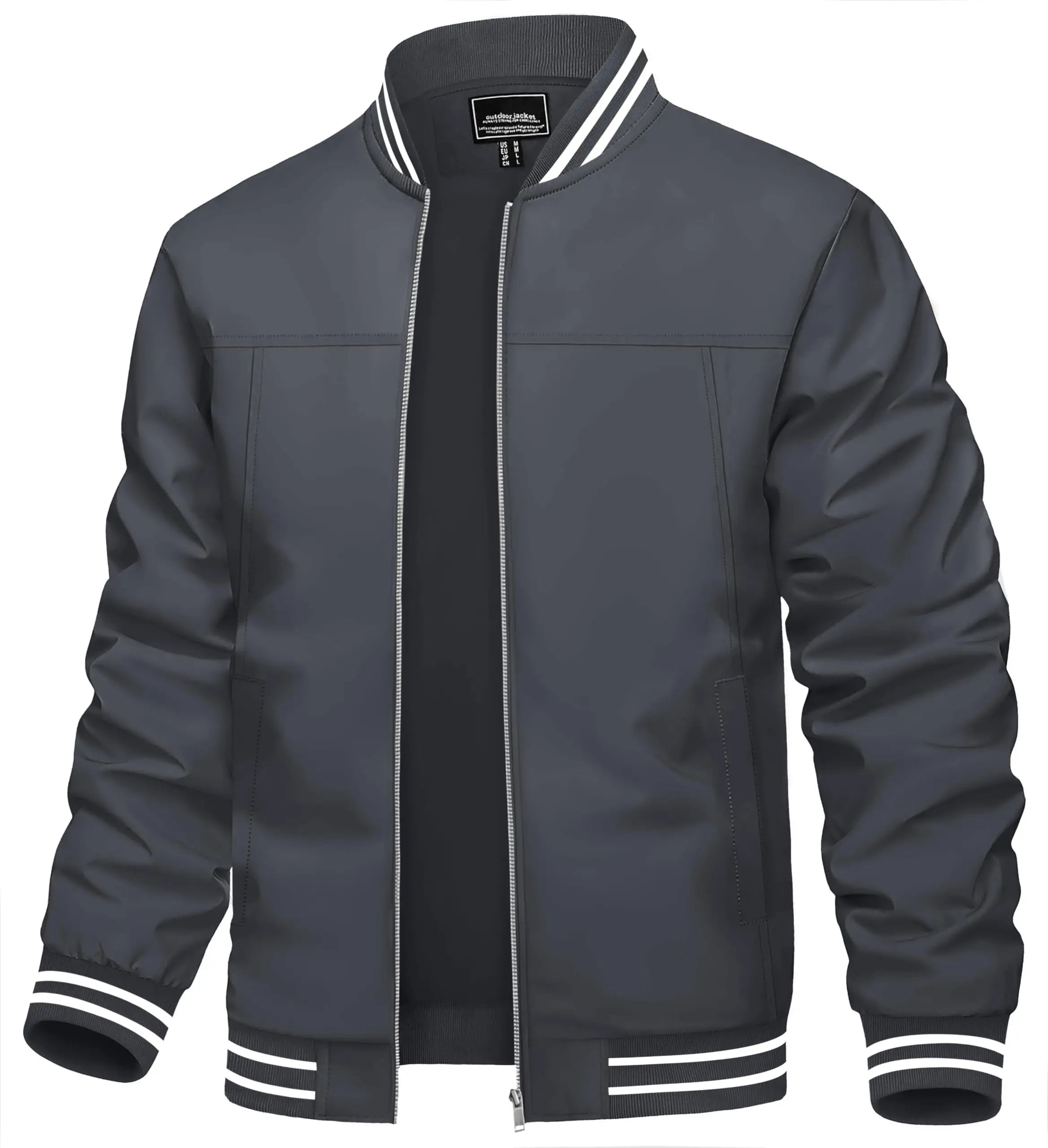 Men's Lightweight Waterproof Windbreaker Jacket Full Zip