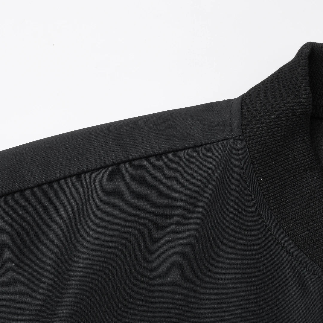 Men's Baseball Collar Lightweight Loose Jacket Solid Color