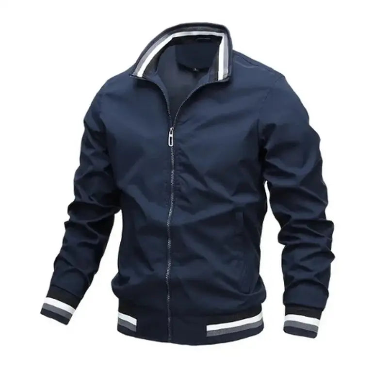 Men Waterproof Lightweight Bomber Windbreaker Jacket White