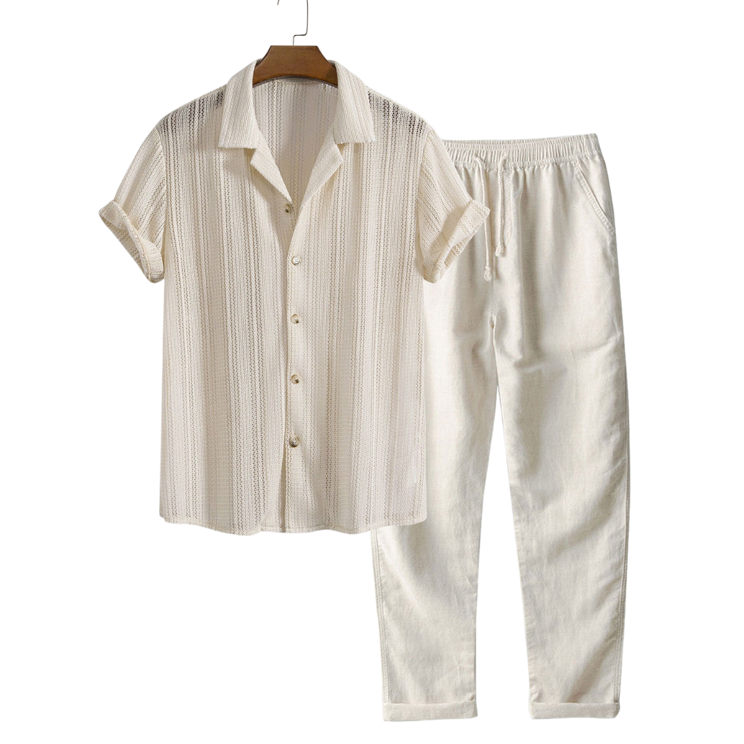 Men's Summer Casual Outfit Set 2-Piece Shirt And Pants