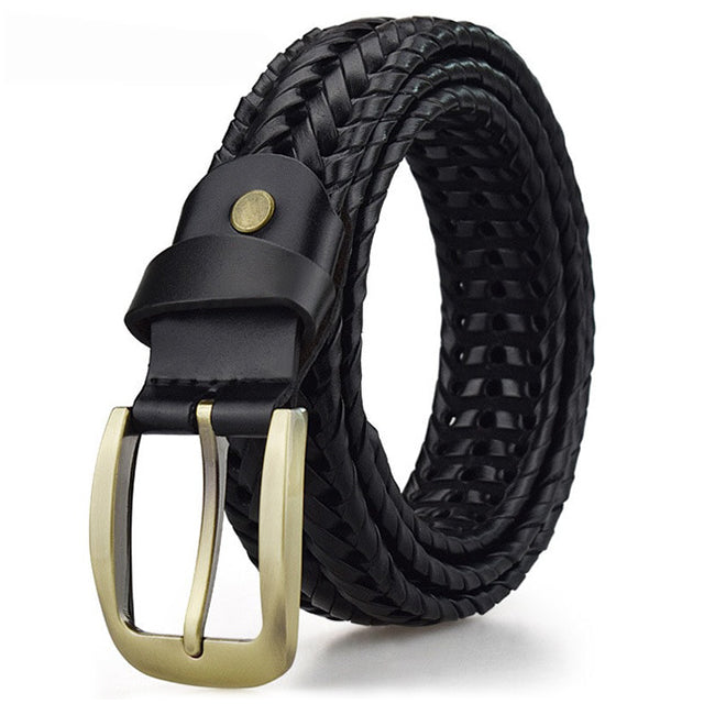 Braided Leather Belt Black