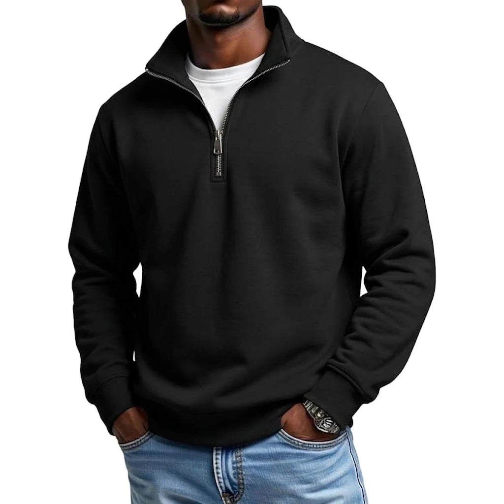 Men's Quarter Zip Pullover Hoodie Half Zipper Sweatshirt