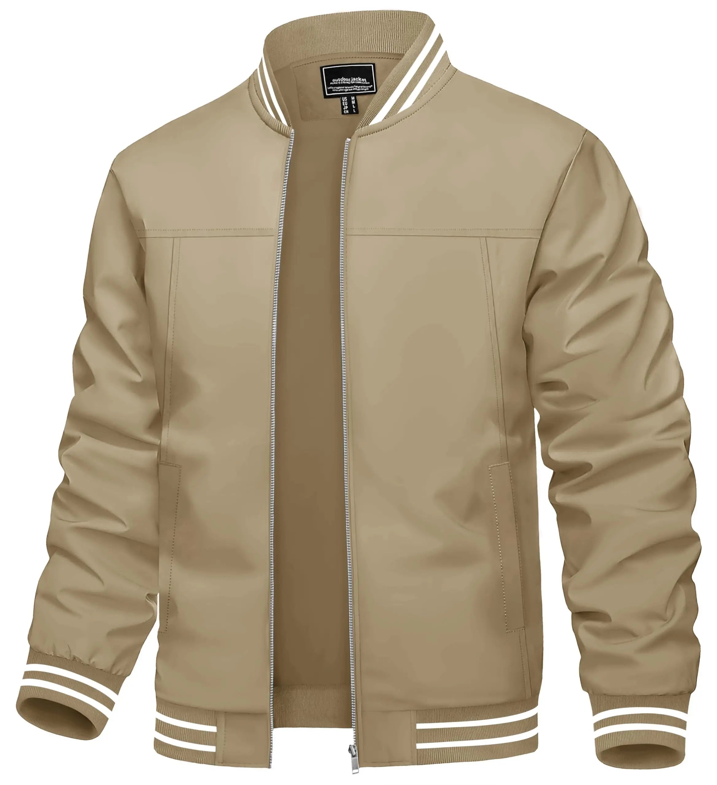 Men's Lightweight Waterproof Windbreaker Jacket Full Zip