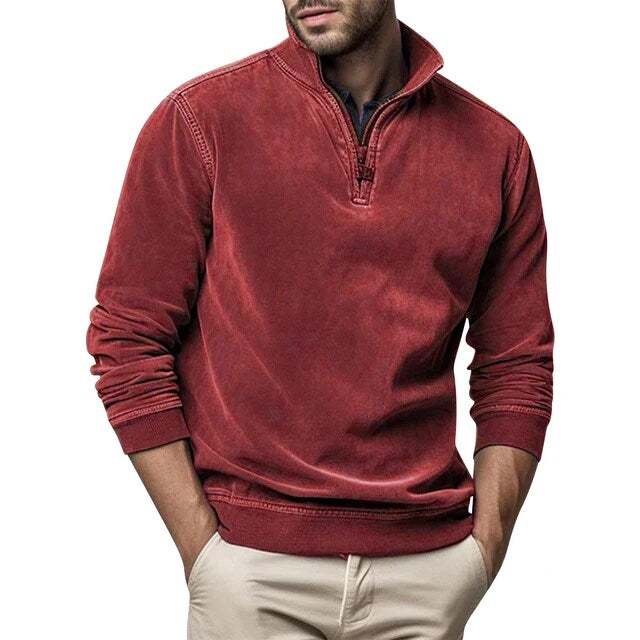 Men's quarter-zip pullover sweater shown from the front