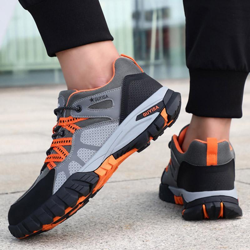 Comfort-focused men's work sneakers with protective toe caps