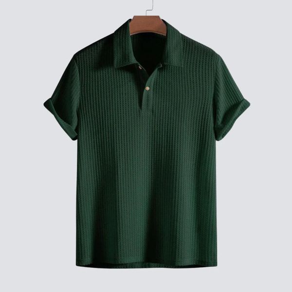 Men's polo shirt styled for an easy everyday and office casual look