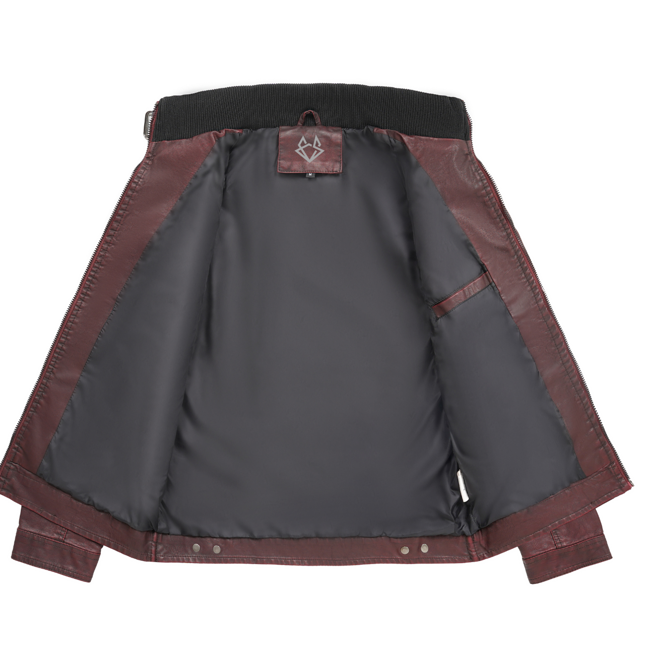 Burgundy PU Leather Jacket