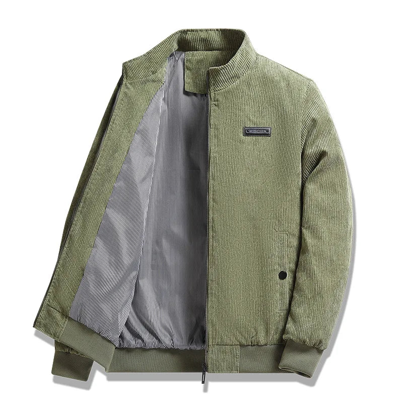 Men's Corduroy Cotton-Padded Jacket Lightweight Casual Workwear Coat