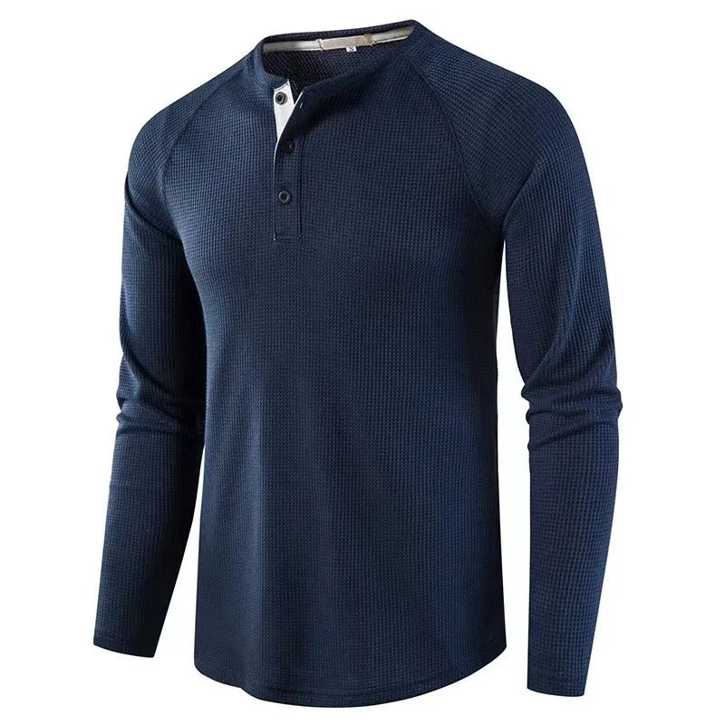 Long Sleeve Button Neck Shirt