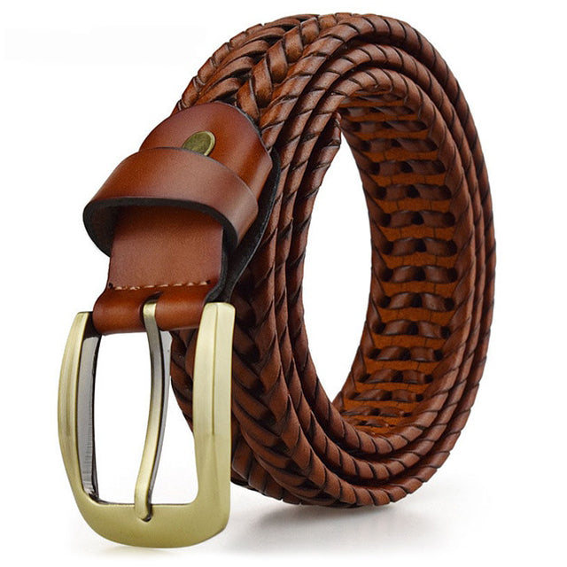 Braided Leather Belt Saddlebrown