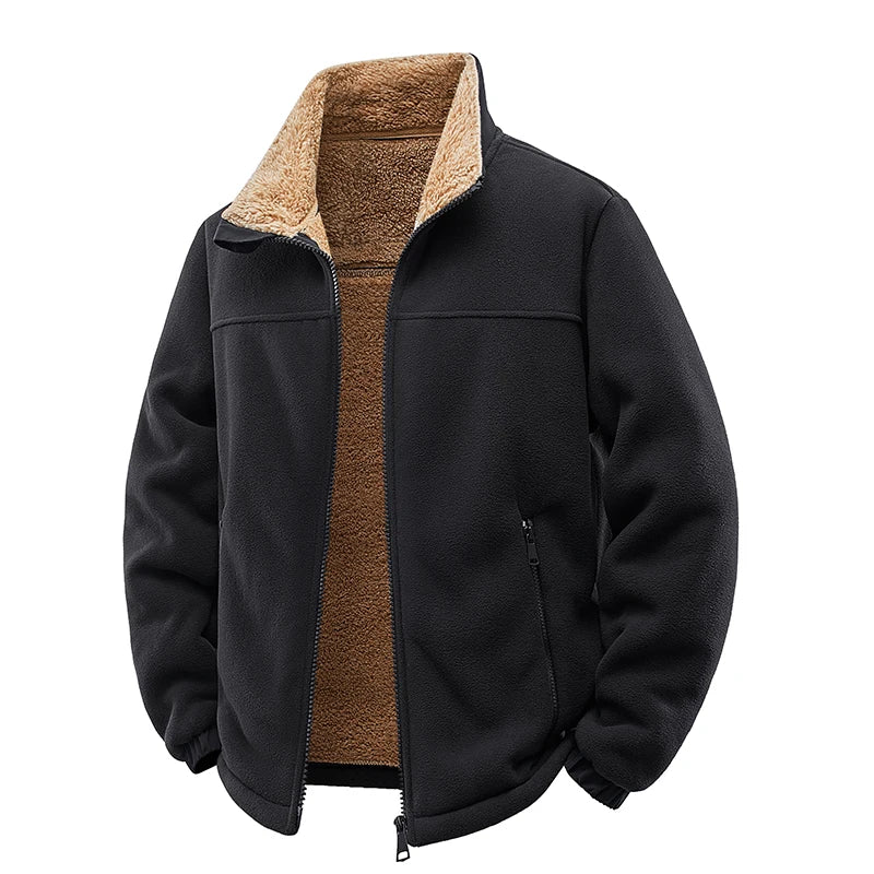 Men’s Fleece Hunting Jacket Warm Polar Hoodie Multi-Pocket