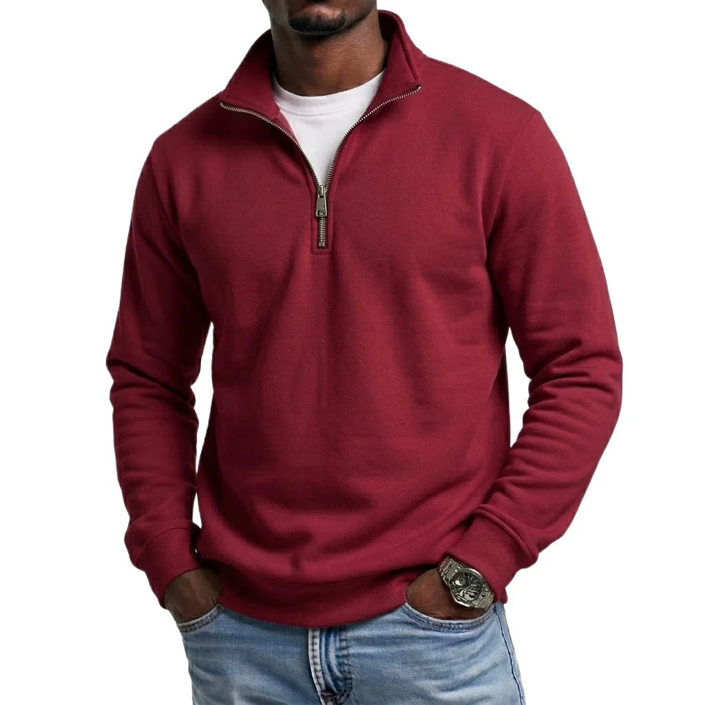 Men's Quarter Zip Pullover Hoodie Half Zipper Sweatshirt