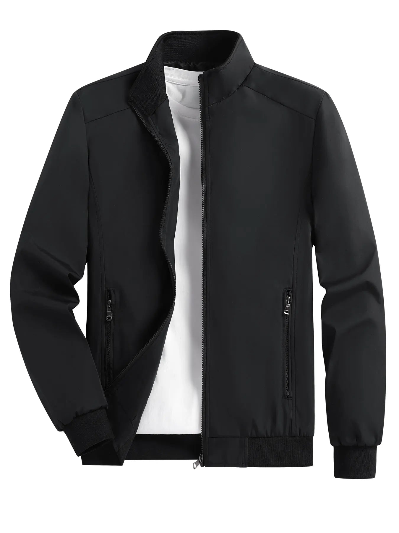 Men's Thin Stand Collar Casual Jacket Solid Color