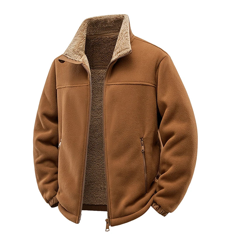 Men’s Fleece Hunting Jacket Warm Polar Hoodie Multi-Pocket