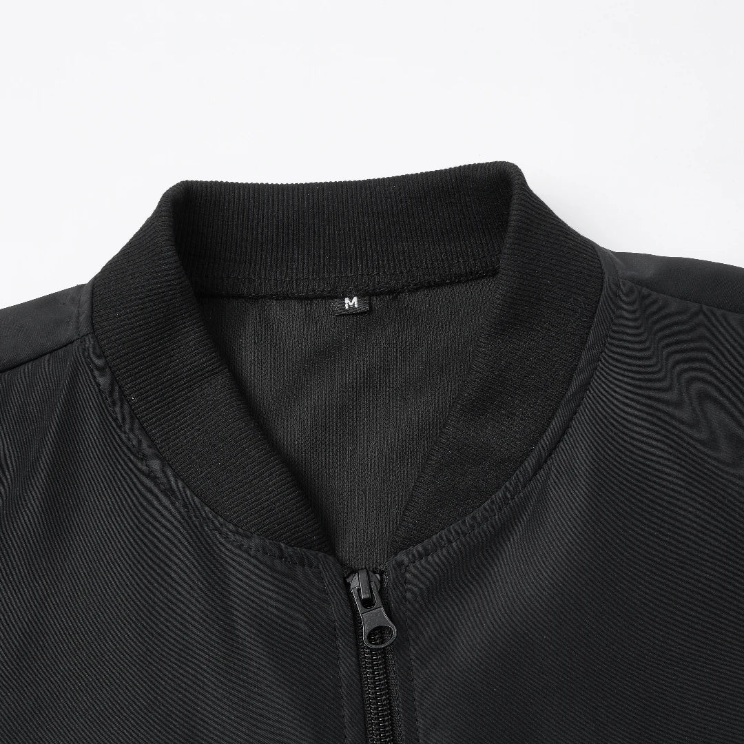 Men's Baseball Collar Lightweight Loose Jacket Solid Color