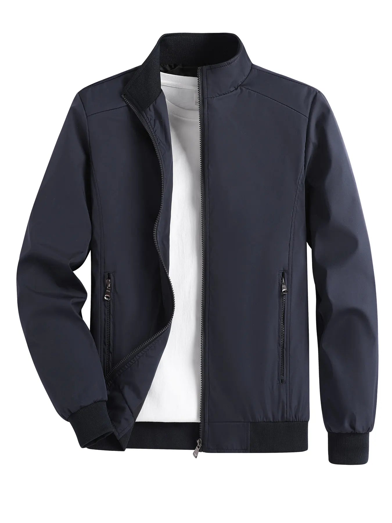 Men's Thin Stand Collar Casual Jacket Solid Color