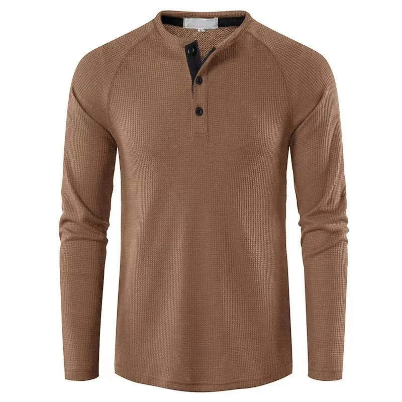 Long Sleeve Button Neck Shirt