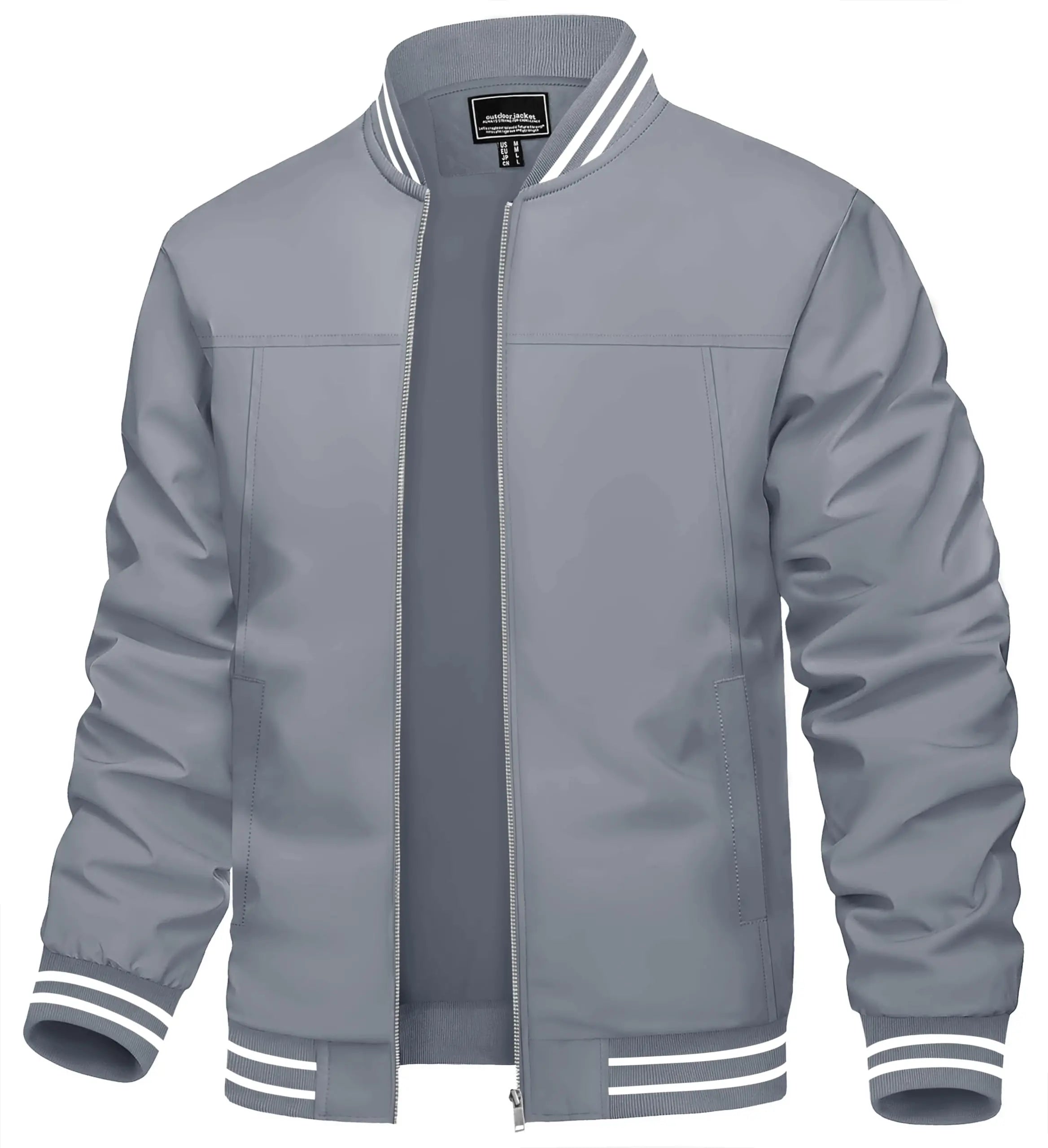 Men's Lightweight Waterproof Windbreaker Jacket Full Zip
