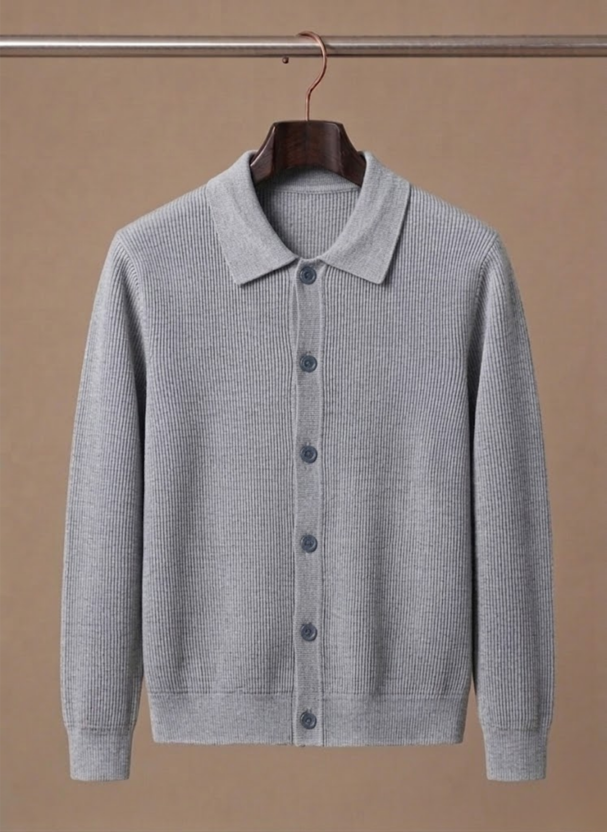 Men's long-sleeve cardigan suitable for casual layering
