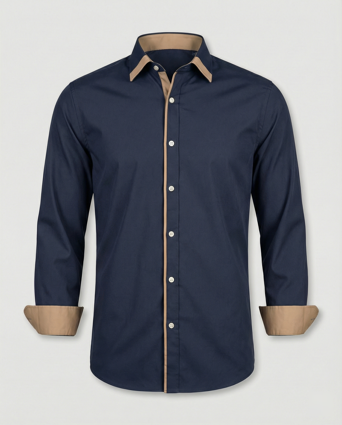 Detail view of the shirt cuffs and long sleeves