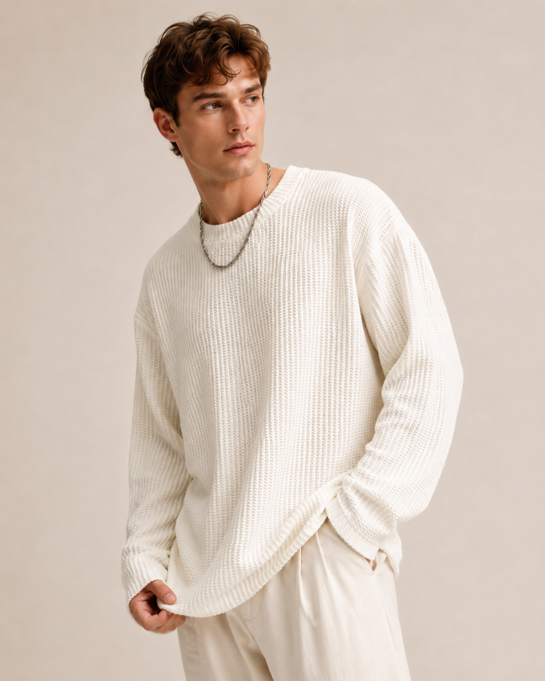 Men's Waffle Pullover Sweater
