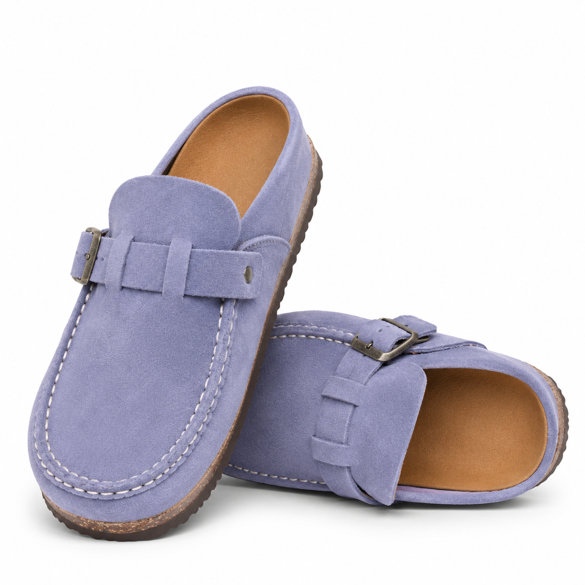 Back view of men's suede slip-on shoes