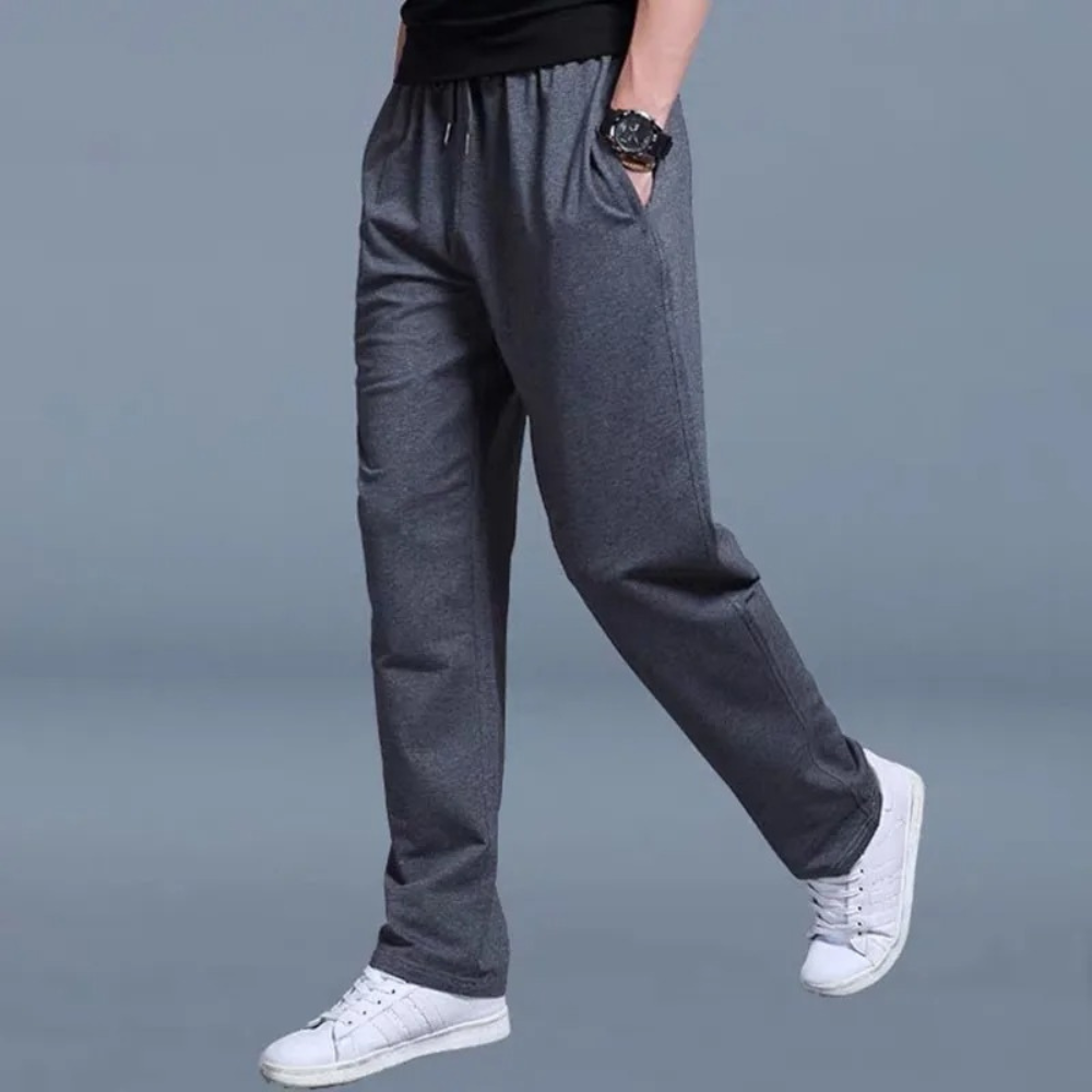 Front view of men's joggers with a comfortable drawstring waist