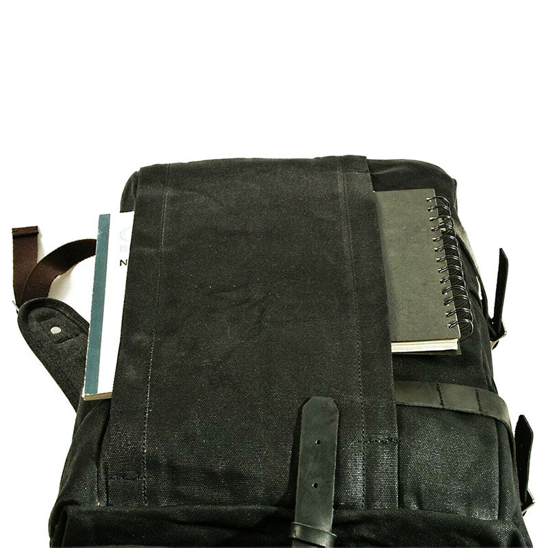 Vintage motorcycle backpack shown in full with classic retro silhouette