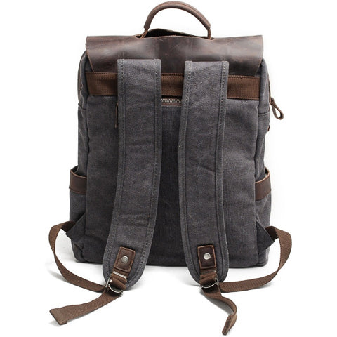 Vintage backpack with top handle and buckle flap detail