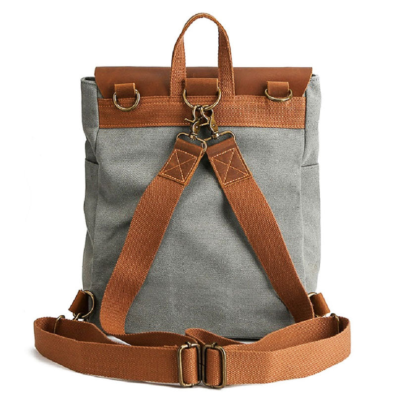 Vintage square backpack styled for everyday carry and commuting