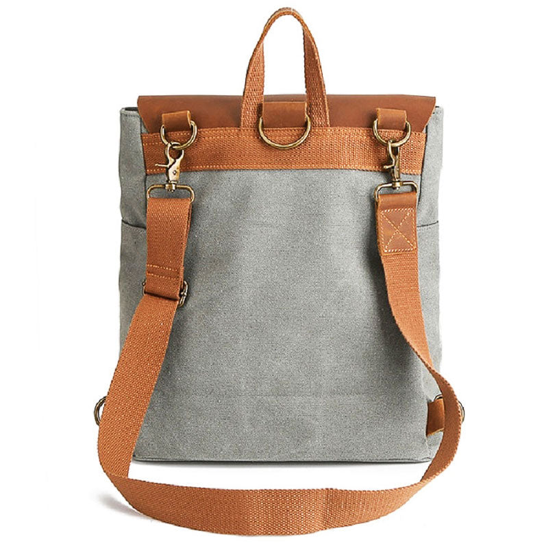 Vintage square backpack worn on the back for work or travel use