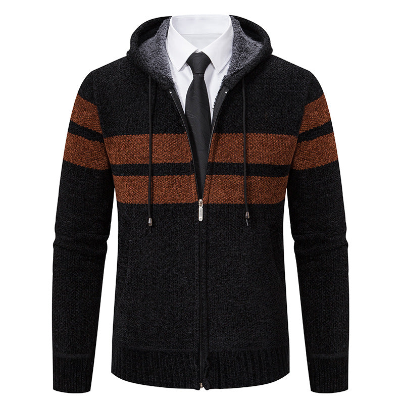Men's jacket hood with teddy fleece lining shown in detail