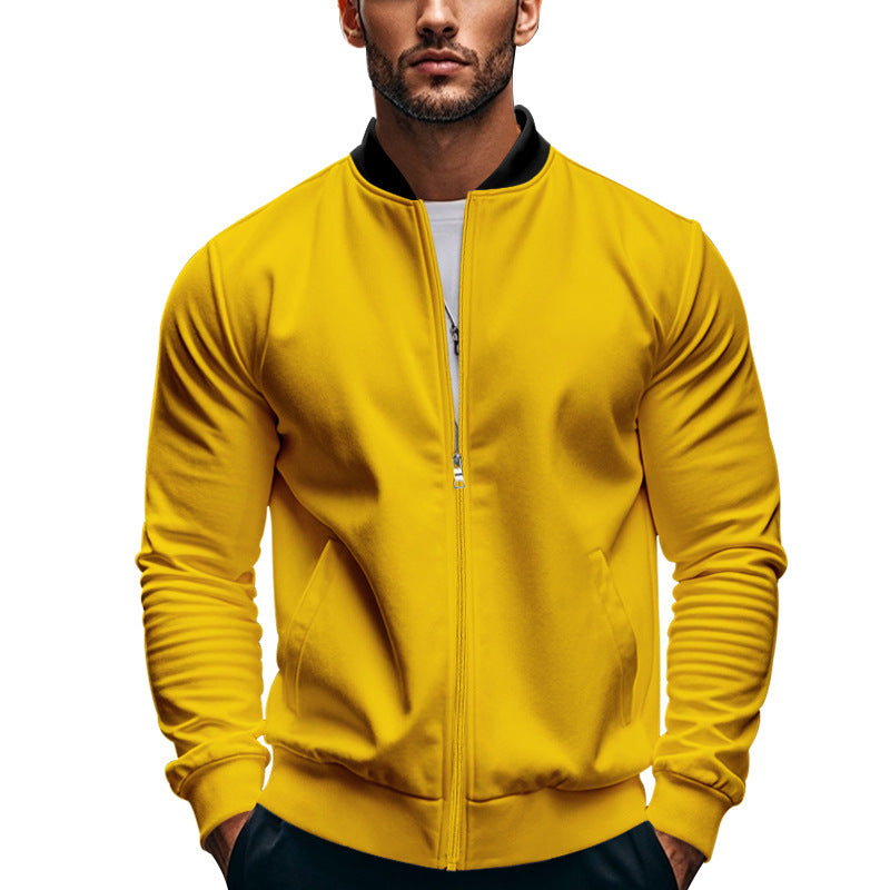 Detailed view of the jacket's front zip closure