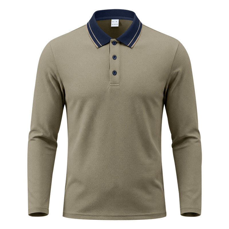 Men's polo shirt sleeve and cuff detail in textured piqué fabric