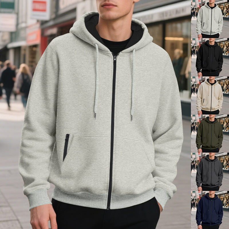 Men's oversized full-zip hoodie shown from the front