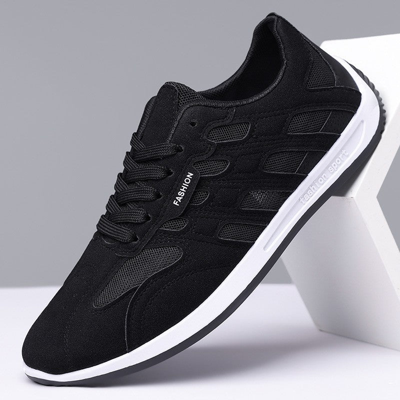 Men's suede sneakers styled as versatile casual shoes