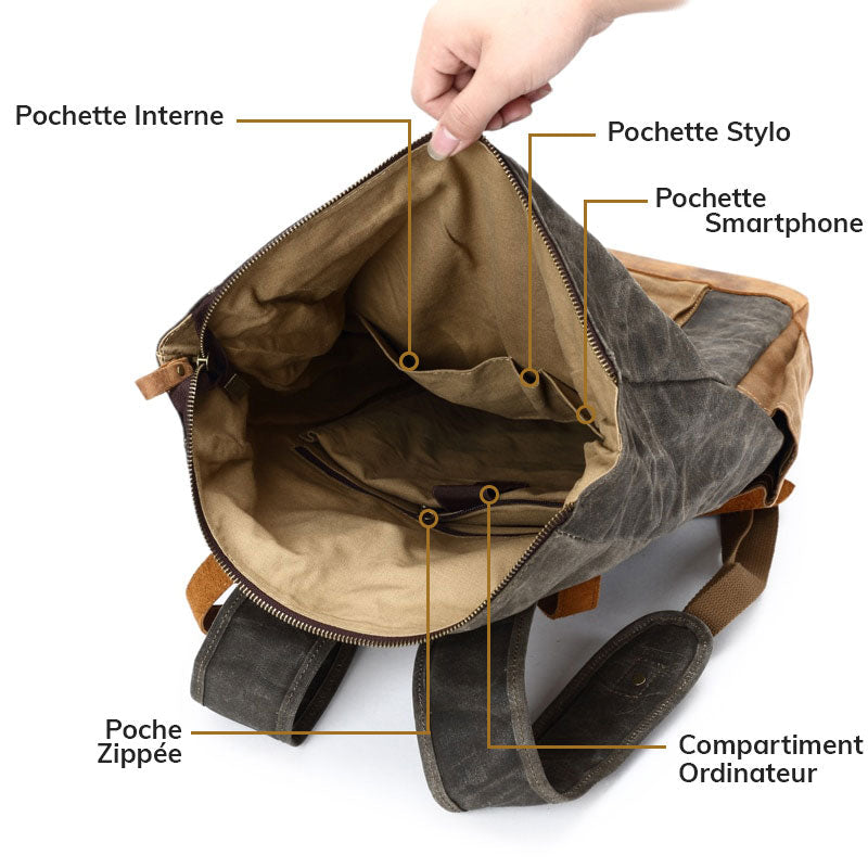 Vintage water-resistant backpack displayed in a clean studio setting