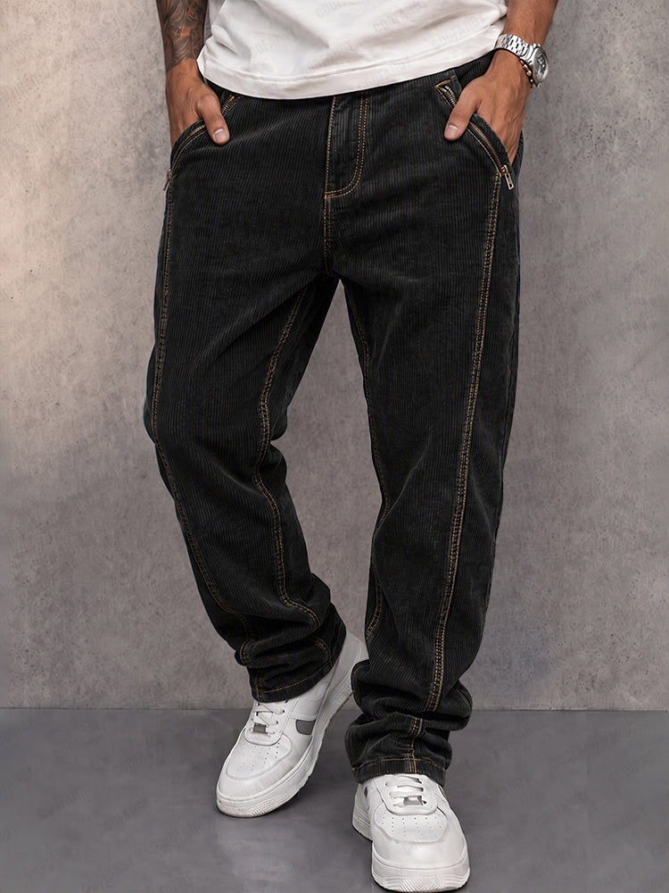 Men's Corduroy Straight-Leg Pants
