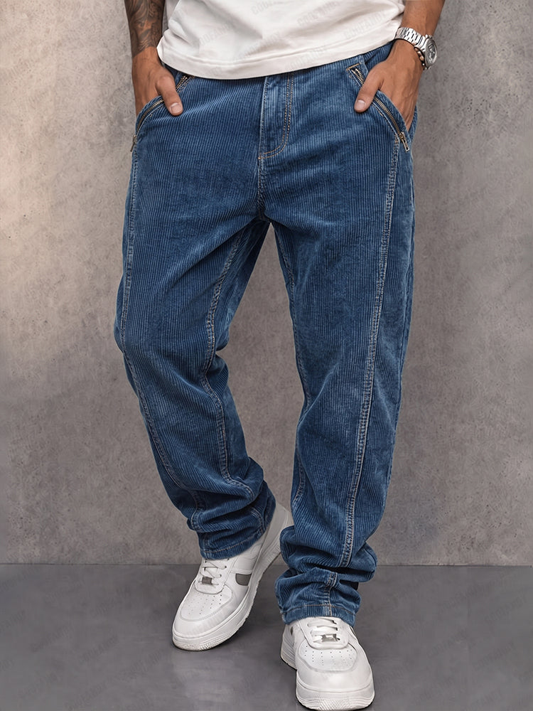 Men's Corduroy Straight-Leg Pants