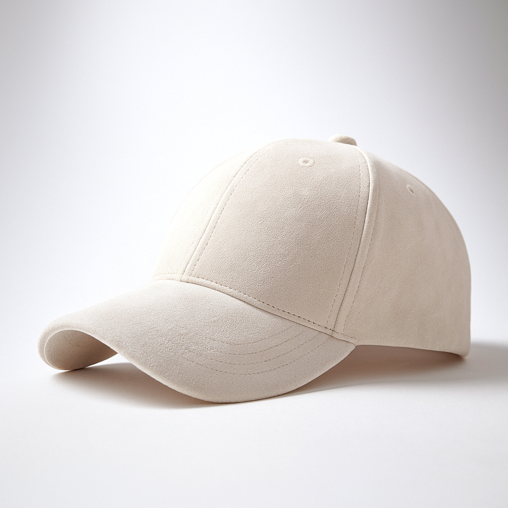 Front view of a classic men's suede cap