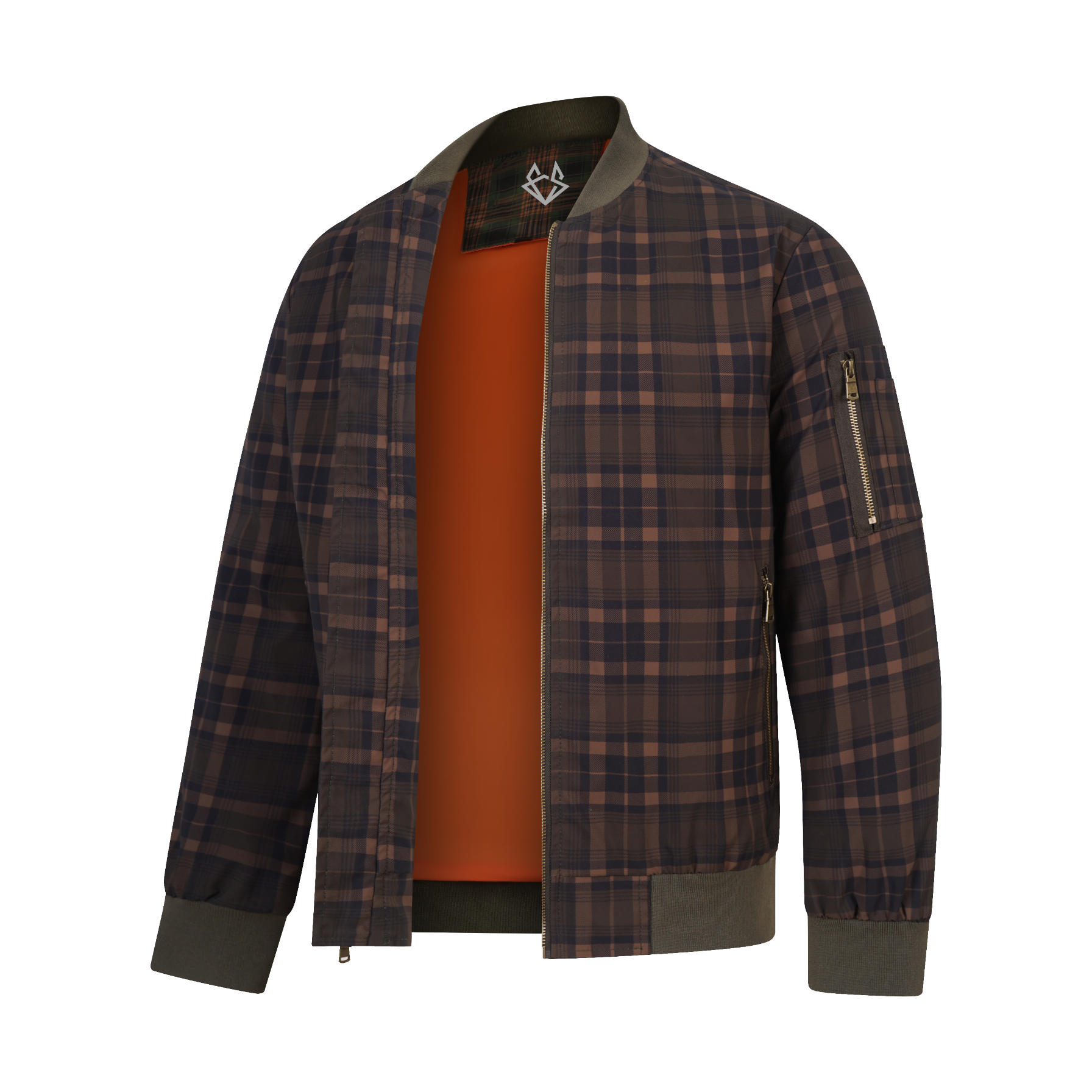 Urban Plaid Bomber Jacket