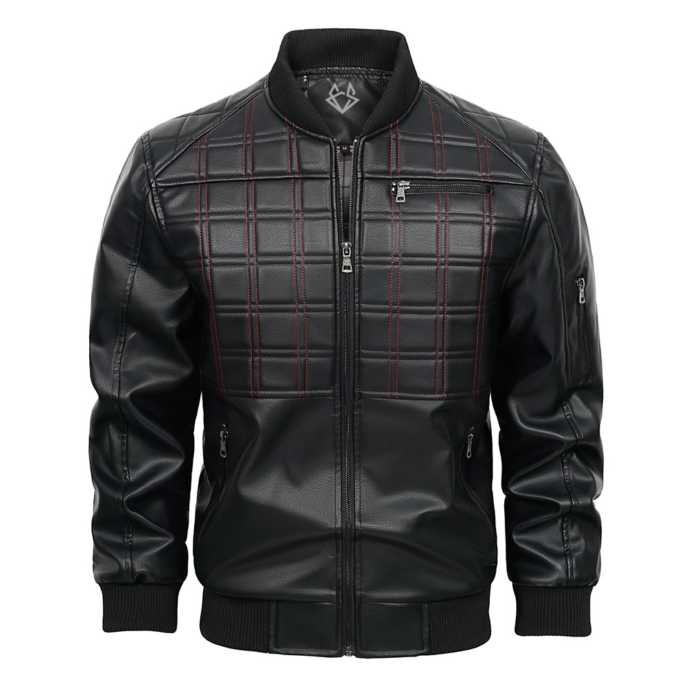  Black Quilted Faux Leather Moto Jacket